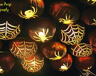 October Spooky Pumpkins Digital File, Halloween Print, Fall Home Decor, Instant Download, Printable Wall Art
