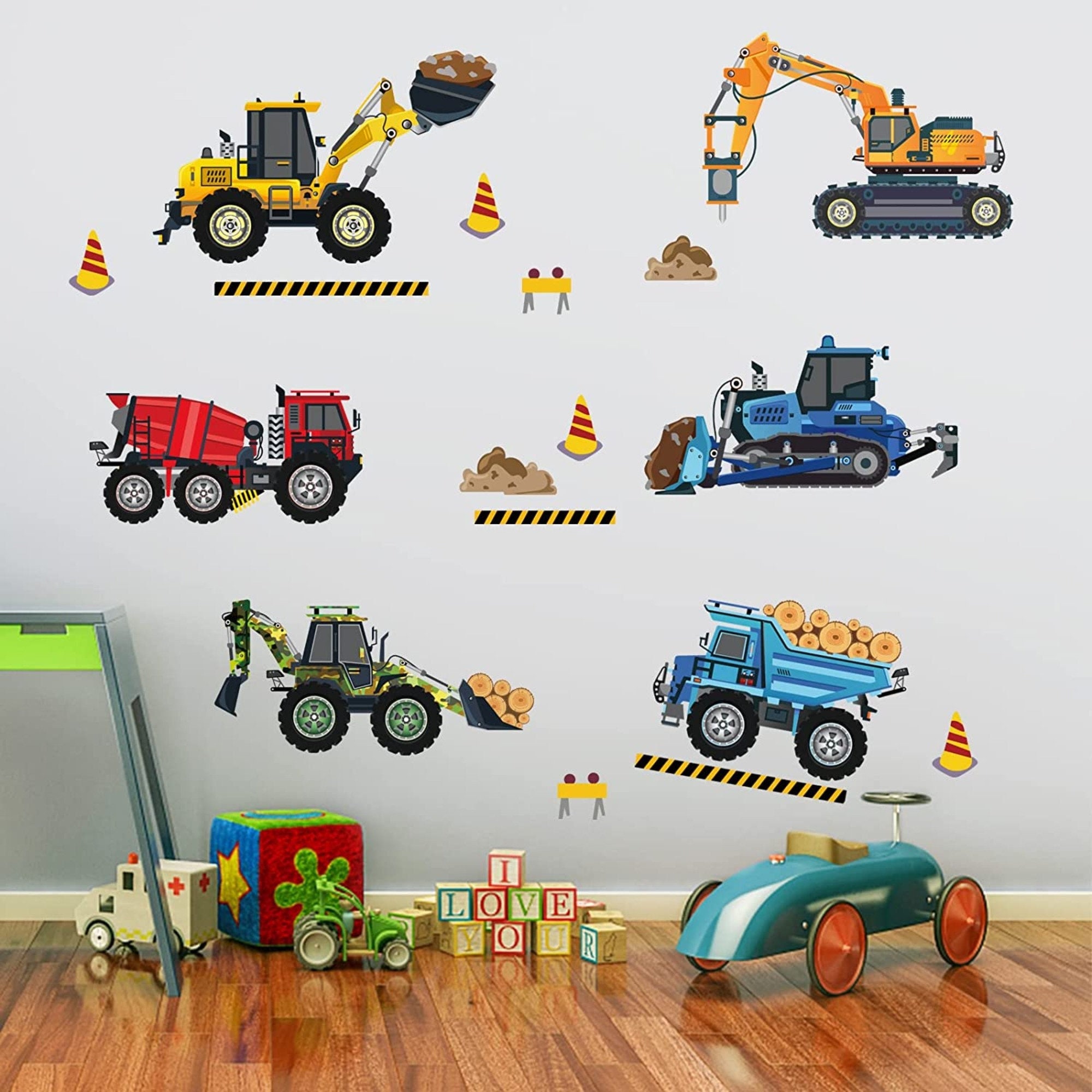 Große Farm Fahren Traktor Wand Aufkleber Kindergarten Kinder