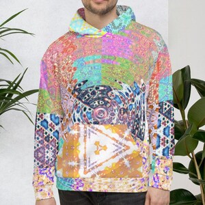 Ripple Pattern Patchwork Hoodie