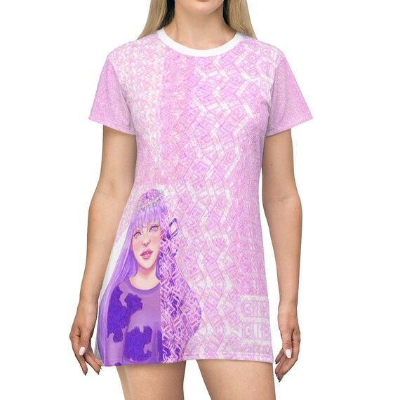Anime Purple Princess T-shirt Dress 