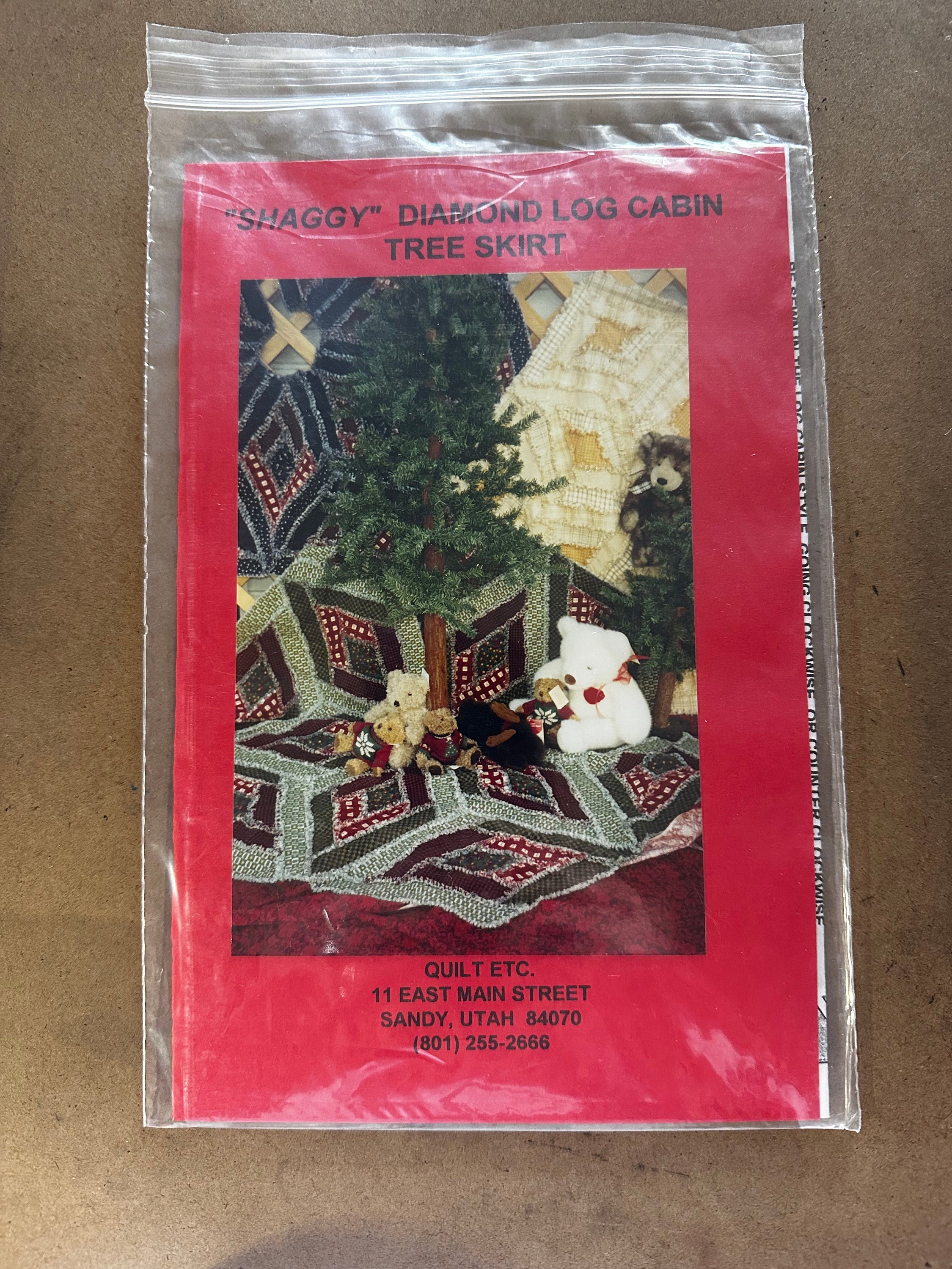 Shaggy Diamond Log Cabin Tree Skirt Quilt Etc Vintage Uncut Quilt