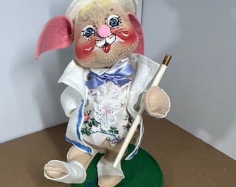 Vintage Annalee Mr. Bunny Rabbit Doll, 1993, Top Hat & Cane