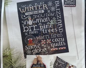 Hands on Design "LETS TALK WINTER" Chalk Talk counted cross stitch chart, pattern hd-227
