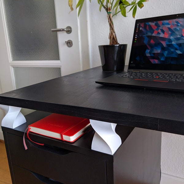 Twisted Desk Riser | Spiral Desk Riser | Desk Risers | Ikea Desk Riser | Ikea Alex Desk Riser | 3D Printed Ikea Desk Riser