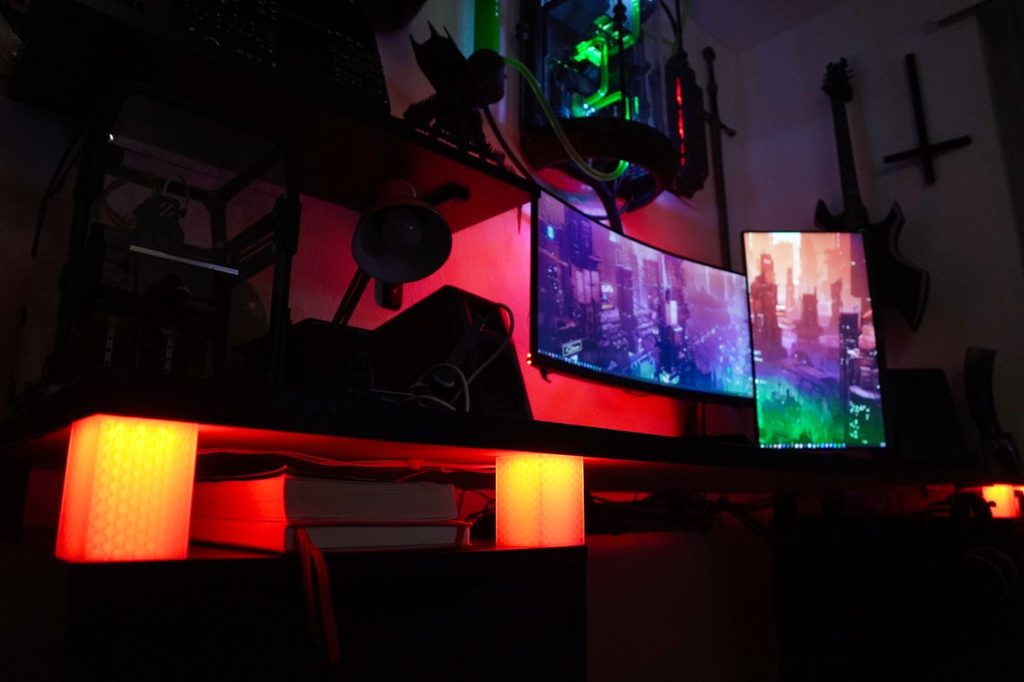 RGB Glowing Desk Riser RGB Desk Riser Desk Risers Ikea Desk Riser