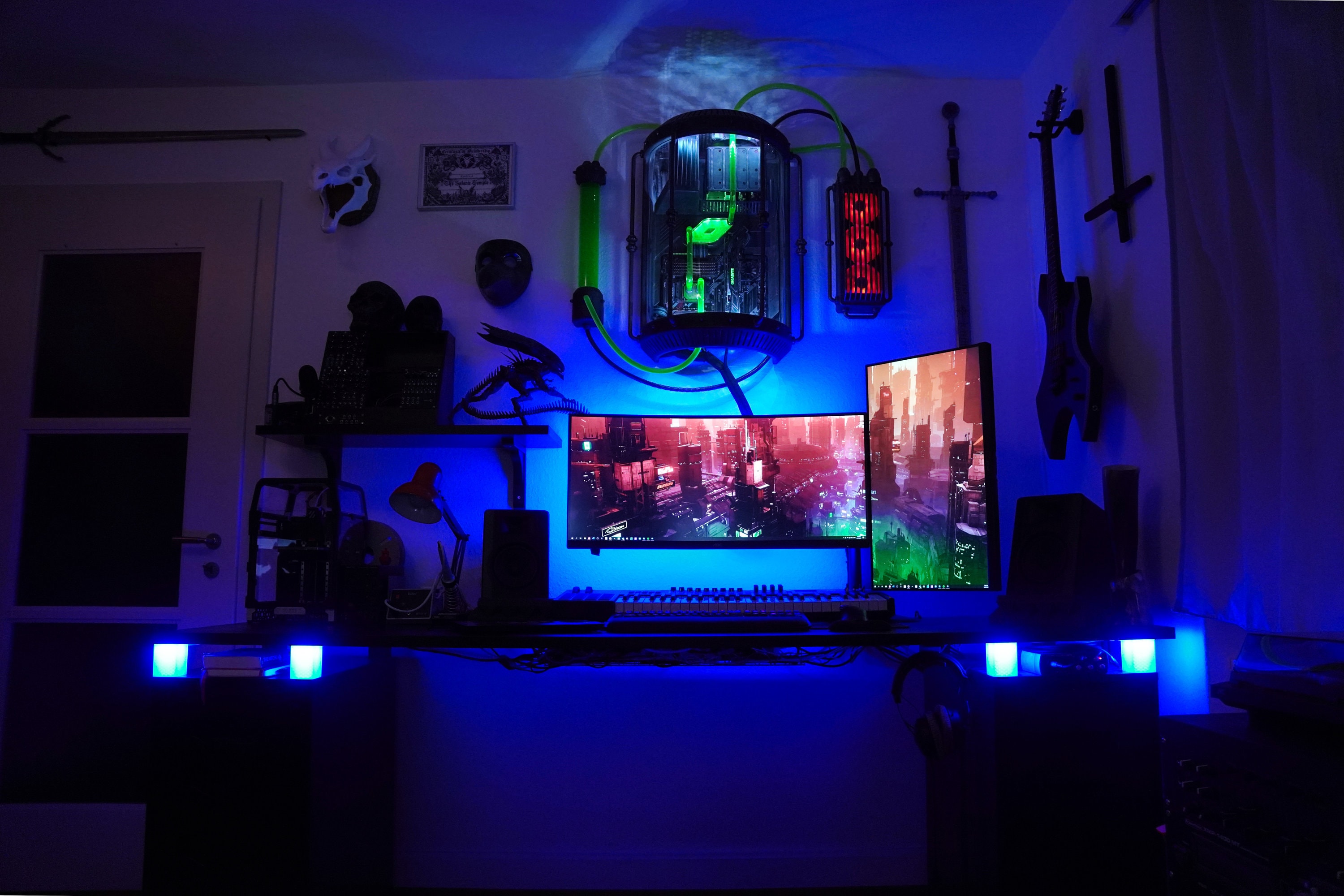 RGB Glowing Desk Riser RGB Desk Riser Desk Risers Ikea Desk Riser