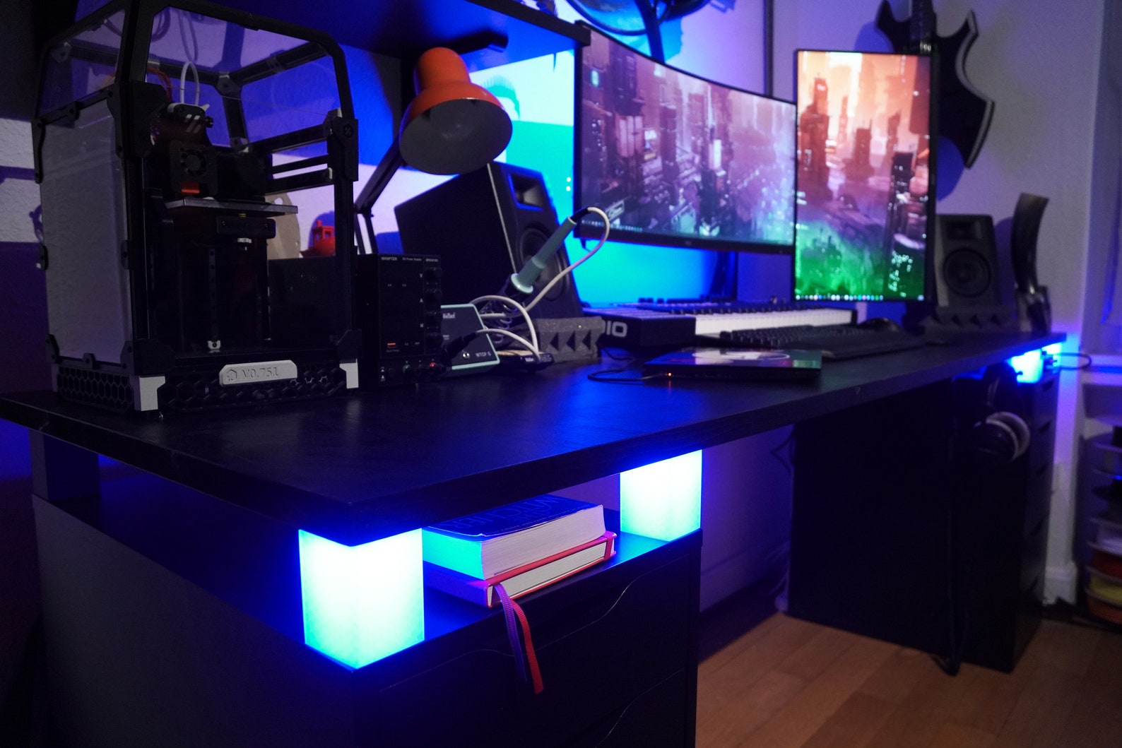 RGB Glowing Desk Riser RGB Desk Riser Desk Risers Ikea Desk Riser