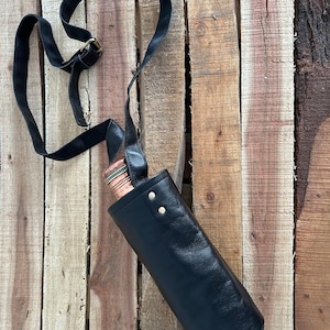 Wiederverwendbarer Flaschenträger aus Leder, unisex, stilvoll, praktisch, personalisieren Sie es Schwarz