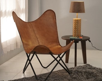 Leather Butterfly Chair Relaxing Chair For Living Room, Office And Home Easy to Assembly, Light Wight