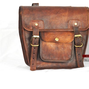 Leather Motorcycle Saddle Bag Vintage Rust Brown Leather Saddlebags ...