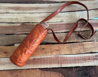 Porta botellas de agua de cuero reutilizable, unisex, elegante, conveniente. ¡Personalízalo!