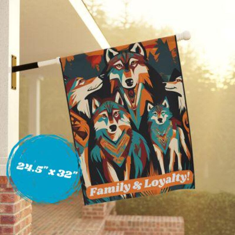 Native American Inspired Wolves Garden Flag: Family & Loyalty Banner - Etsy