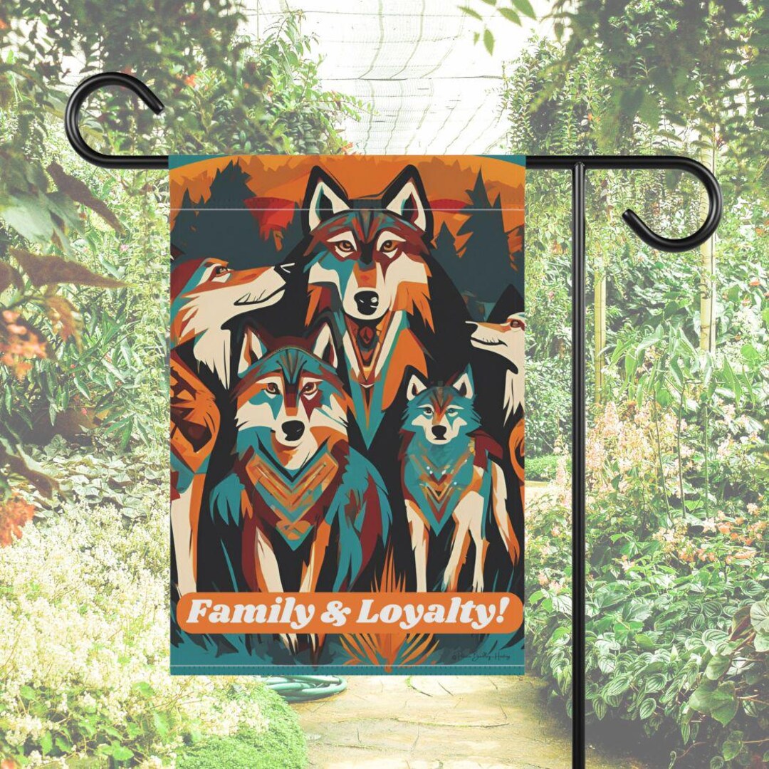 Native American Inspired Wolves Garden Flag: Family & Loyalty Banner - Etsy
