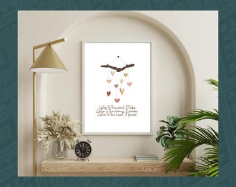 Inspirująca grafika ścienna w stylu boho do druku, do pobrania w formacie cyfrowym, 8,5 x 11, dekoracja do domu, neutralne dzieło sztuki