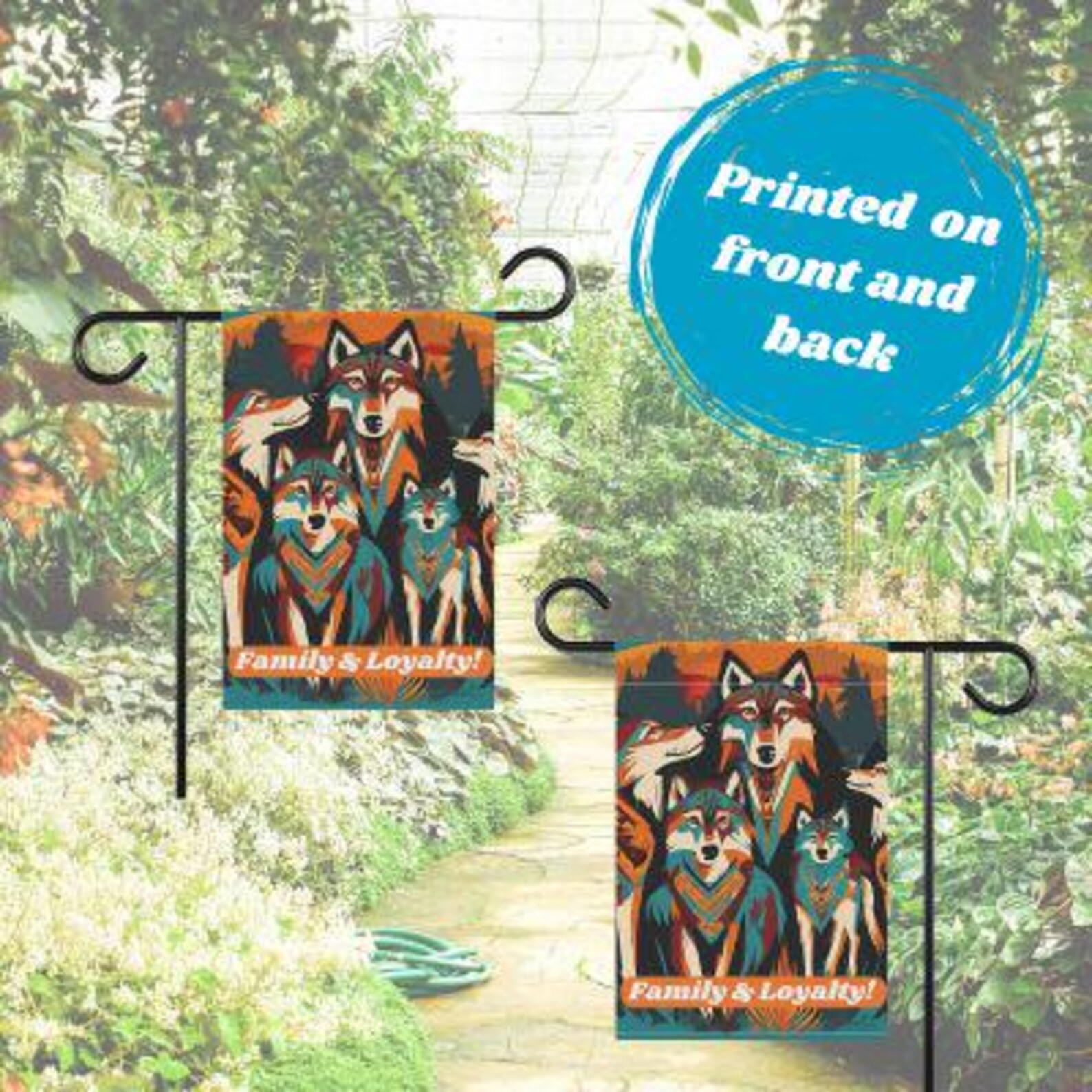 Native American Inspired Wolves Garden Flag: Family & Loyalty Banner - Etsy