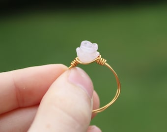 Custom Wire Wrap Rose Rings