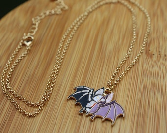 Cartoon Split Skeleton Bat Necklace
