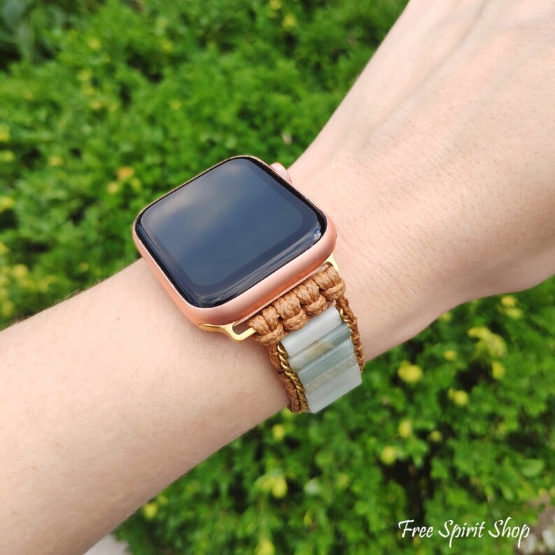 Natural Amazonite Fitbit Watch Strap Fitbit Charge 5 Band Etsy