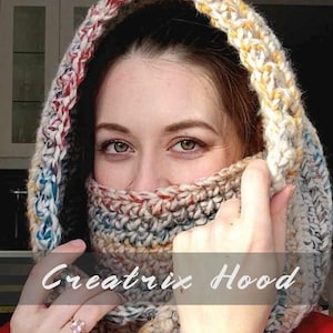 Chunky-Knit Creatrix Hood: Bulky Yarn Cowl Scarf - Winter Wear