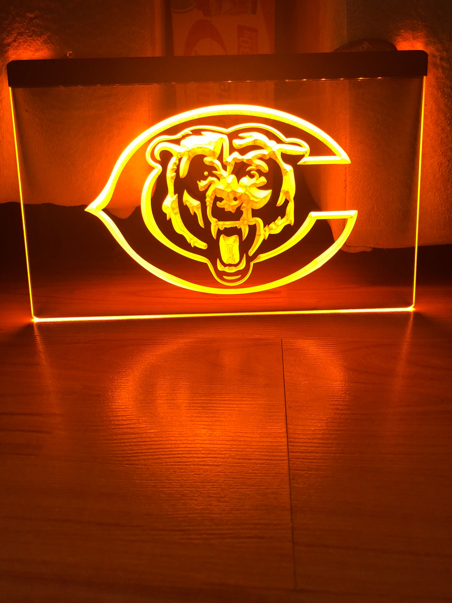 Chicago Bears LED Neon Orange Light Sign Etsy UK