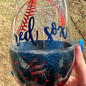 Red Sox Wine Glass