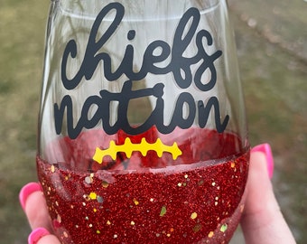 Chiefs Nation Wine Glass