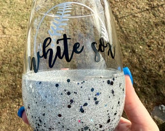 White Sox Wine Glass