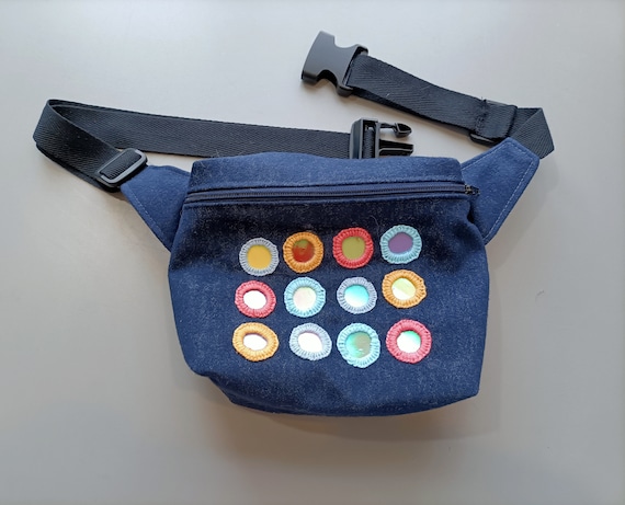 Blue Embroidered Mirror Sequins Festival Bum Bag travel Bum Bag