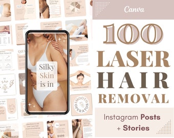 Laser Hair Removal template Instagram posts marketing flyer templates Laser hair removal flyer instagram beauty salon spa flyer template