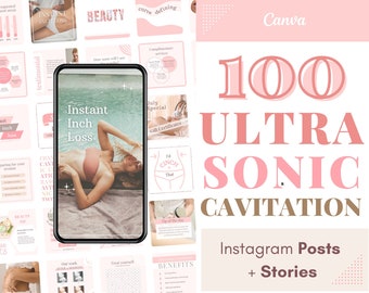 Cavitation Instagram Posts Stories IG template Body Contouring Estheticians Body Sculpting Fat Cavitation insta flyer salon insta Cavitation