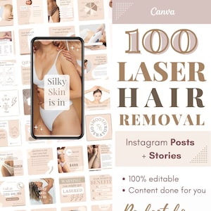Laser Hair Removal template Instagram posts marketing flyer templates Laser hair removal flyer instagram beauty salon spa flyer template