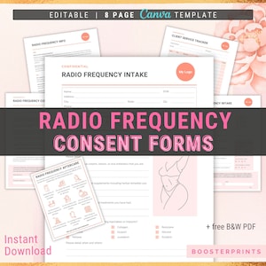 Formulaires de consentement pour la radiofréquence Formulaire de consentement pour le remodelage du corps du visage Fiche de soins de suivi du sculptage du corps Formulaires de consentement pour le client du salon de thérapie RF Formulaire Medspa