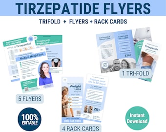 Weight loss injection flyers Tirzepatide flyers weight loss clinic marketing template weight loss trifold medical weightloss zepbound flyer