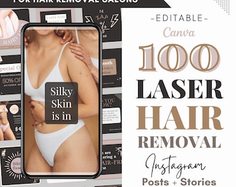 Laser hair removal posts instagram waxing posts salon marketing templates Laser hair removal instagram Hair removal social media posts