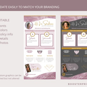 Acuity template for service professionals. Estheticians, hair stylists, lash artists. Canva template in rose quartz. Image 6