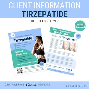 Weightloss clinic flyer Tirzepatide template Weight loss brochure medical weight loss marketing weightloss flyer semagluetide flyer
