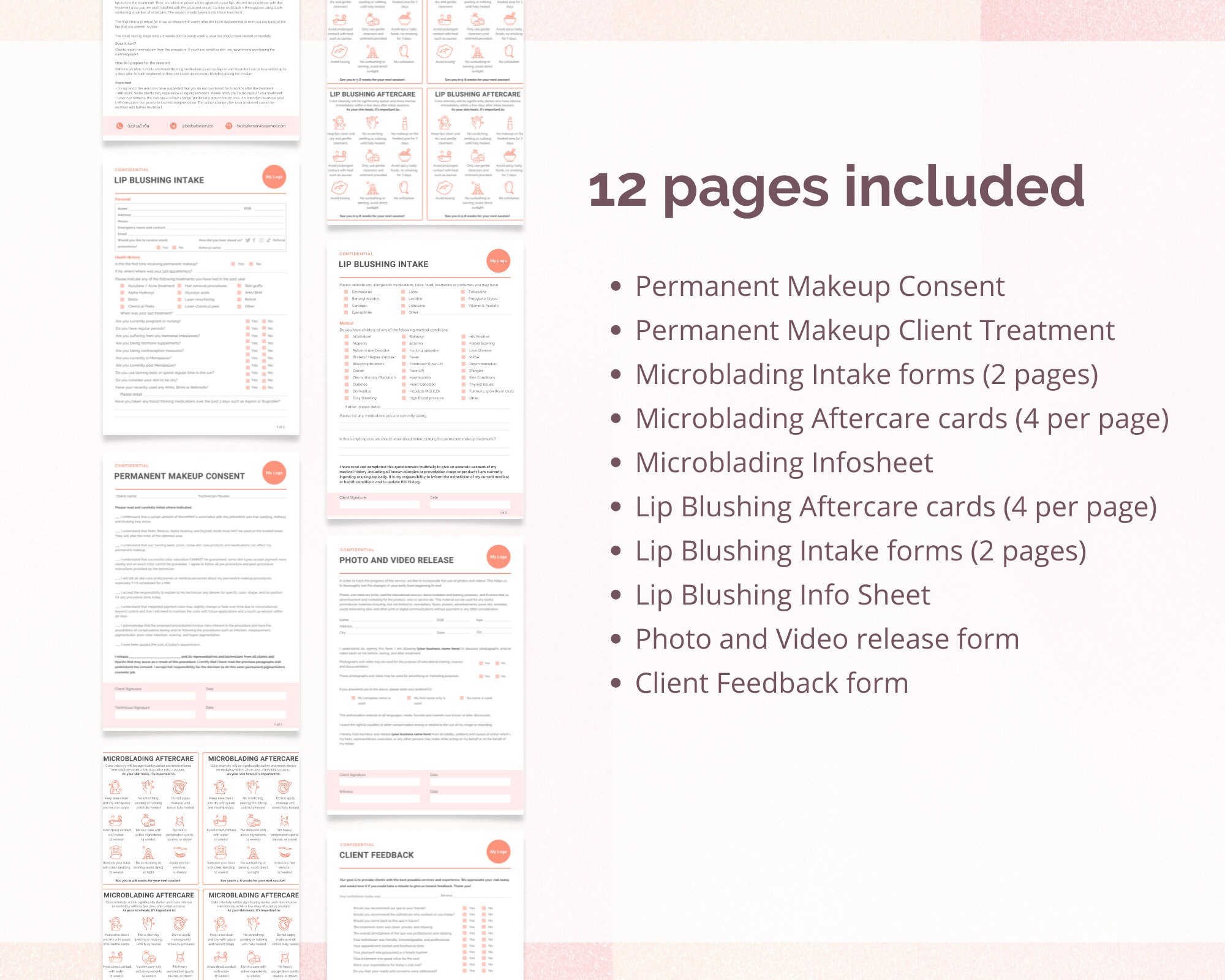 PMU Consent Forms Permanent Makeup Consent Form Client Intake Form ...