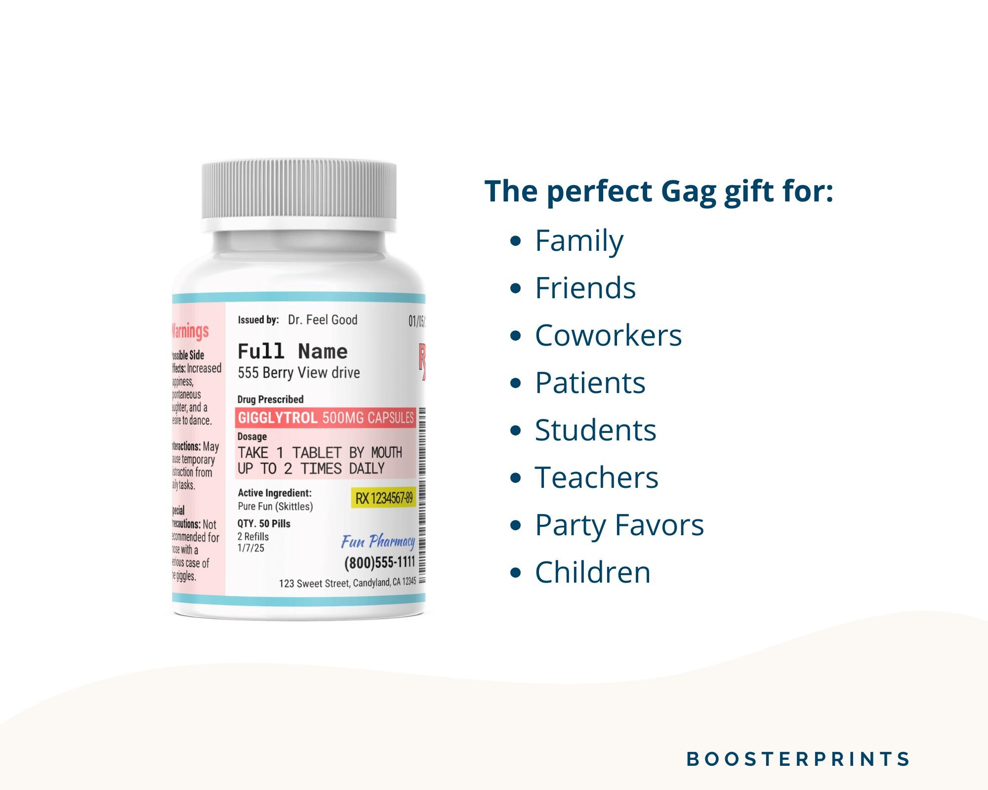 Fun Rx Label RX Labels Template, Prescription Bottle Template Editable RX Label ...
