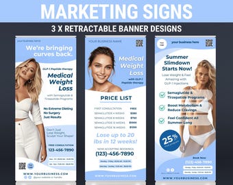 Medical Weight Loss banner template Weight Loss Clinic Semagluetide Template Tirzepatide Nurse Injector template GLP1 weight loss template