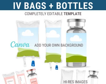 IV Therapy canva IV hydration template iv therapy marketing iv bottles IV infusion bag template iv therapy png iv vitamin therapy canva
