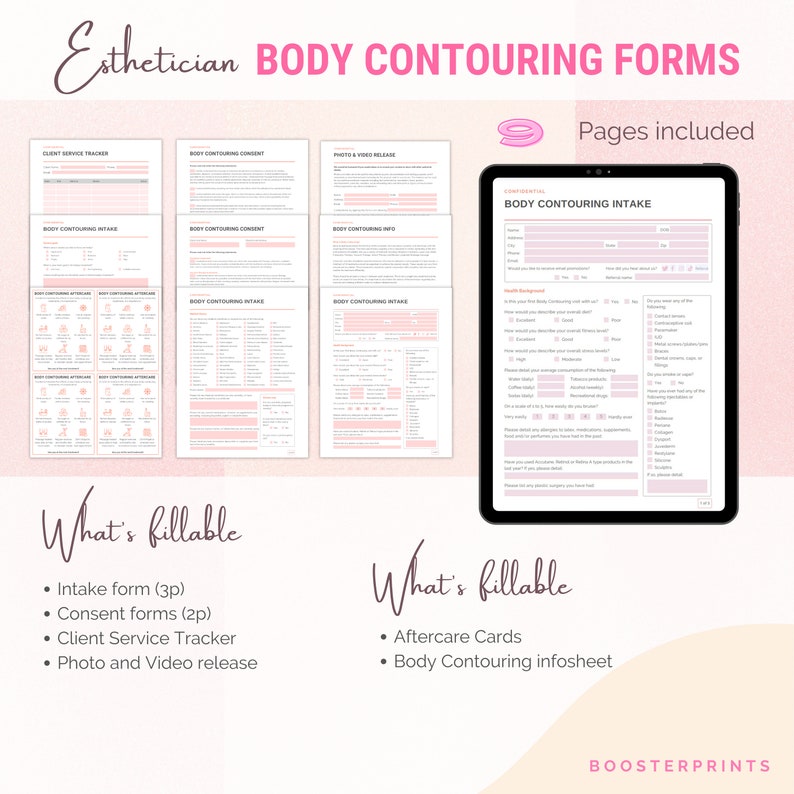 Body Contour Forms Client Intake Consent Forms Ultrasound Etsy