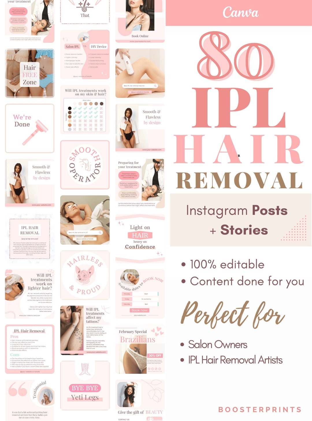 IPL Hair Removal Insta Posts & Stories, IPL Instagram Marketing ...