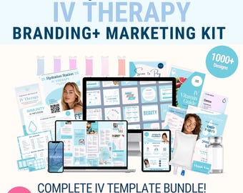 IV Therapy Branding Kit: 45+ IV Hydration Canva Templates