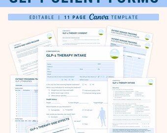 GLP-1 Weight Loss Forms Template: Semaglutide & Tirzepatide Client Forms (Digital Download)