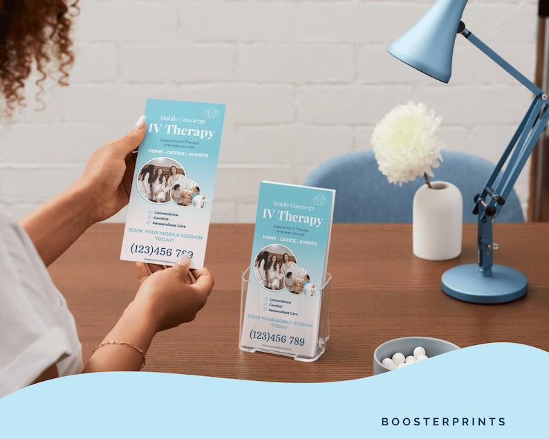 IV Therapy Canva Rack Card Kit Iv Therapy Brochures IV Infusion Flyer ...