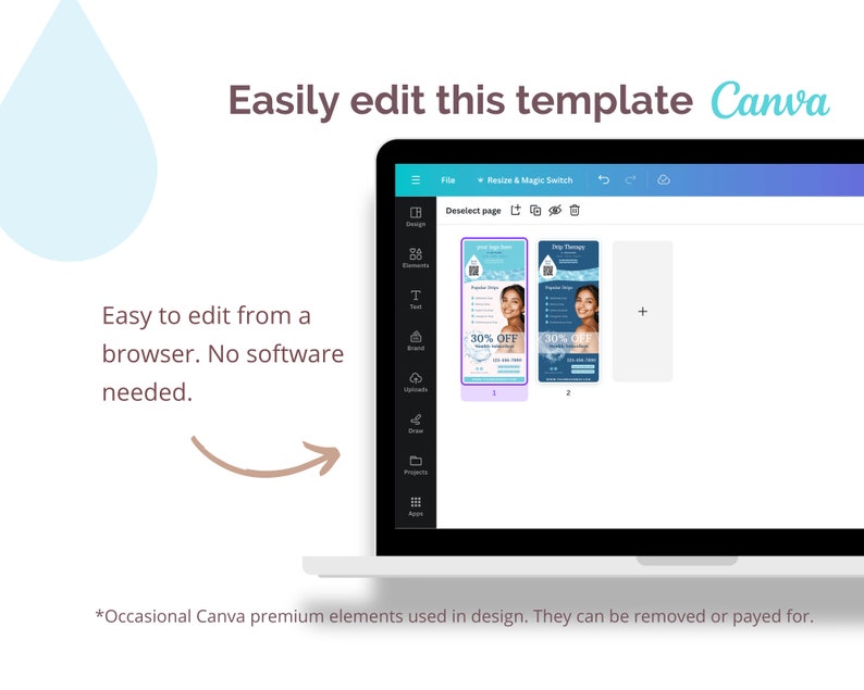 Canva IV Retractable Banner template IV rollup banner IV event Banner iv vitamin therapy marketing iv drip marketing canva iv hydration template iv templat