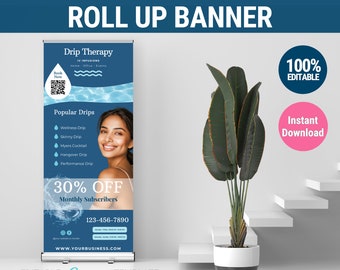 IV rollup banner Retractable Banner IV rollup banner IV event Banner iv vitamin therapy marketing iv drip marketing iv hydration template
