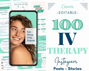 Modelli di idratazione IV Instagram storie di post di infusione IV flebo Instagram modello di idratazione IV modello di volantino per terapia vitaminica IV insta IV