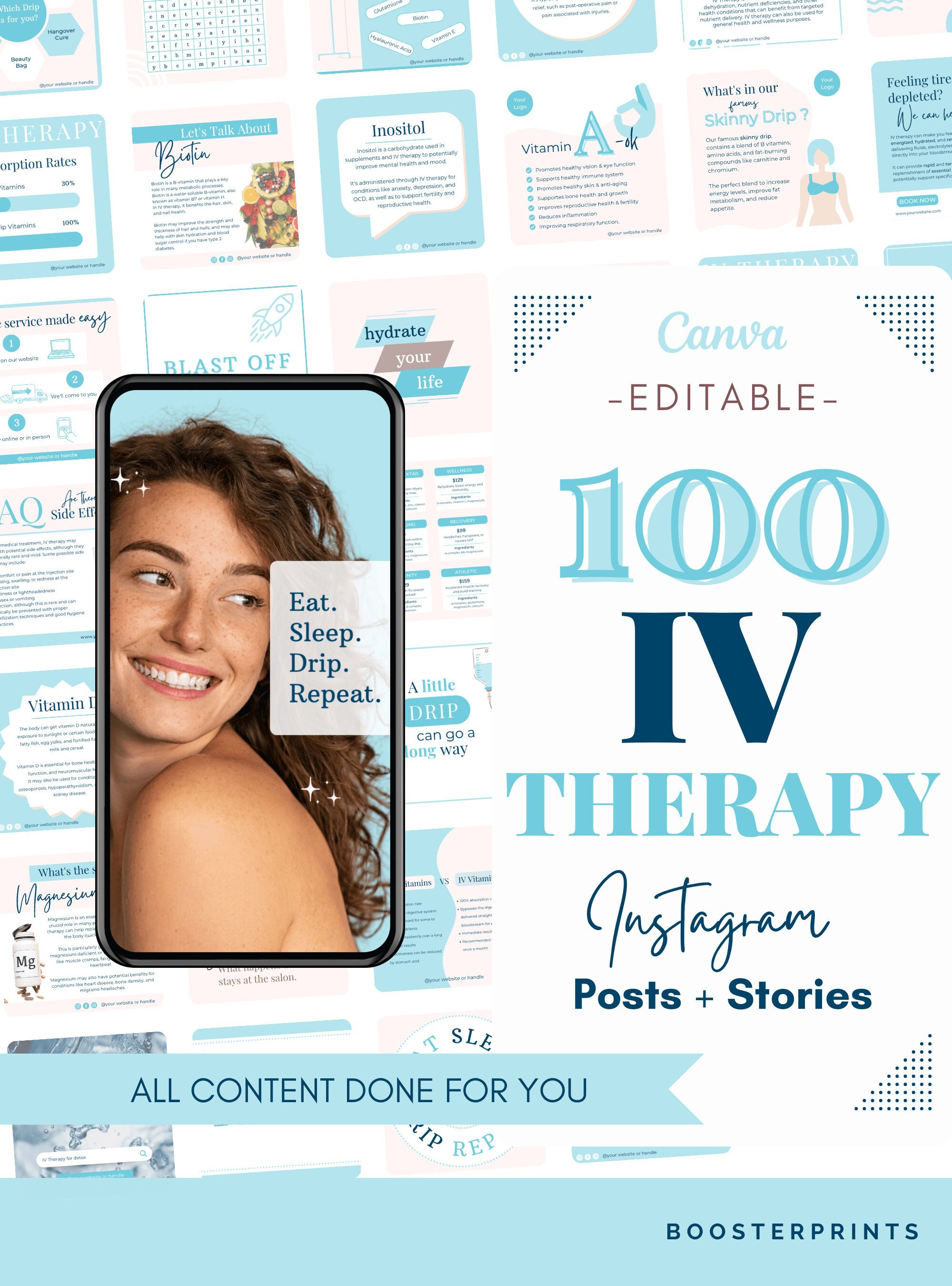 IV Therapy Instagram iv infusion post stories iv drip Instagram IV hydration template Vitamin iv therapy flyer template iv hydration insta