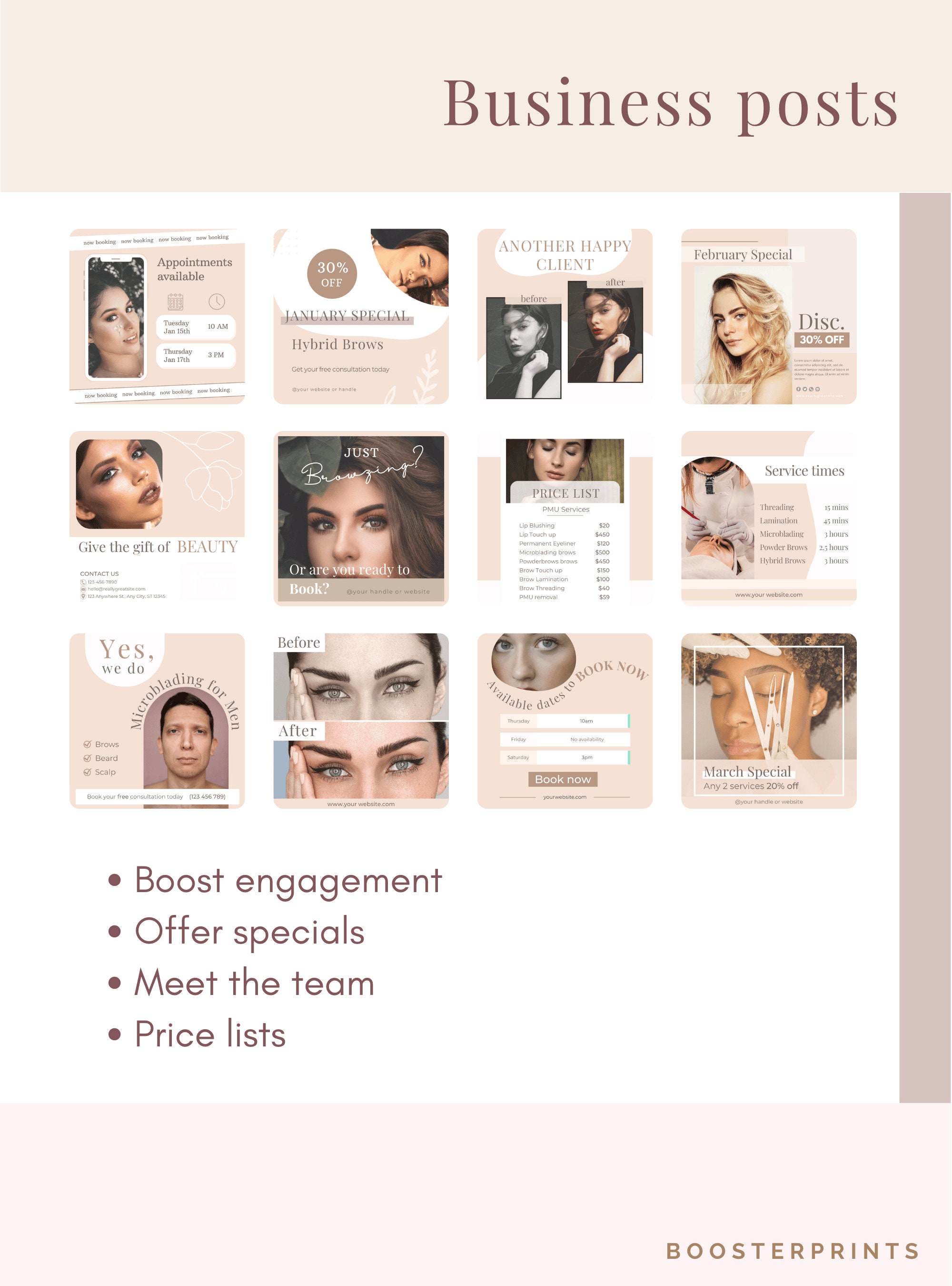 Microblading Instagram Posts PMU Flyers Brow IG Posts IG Stories ...